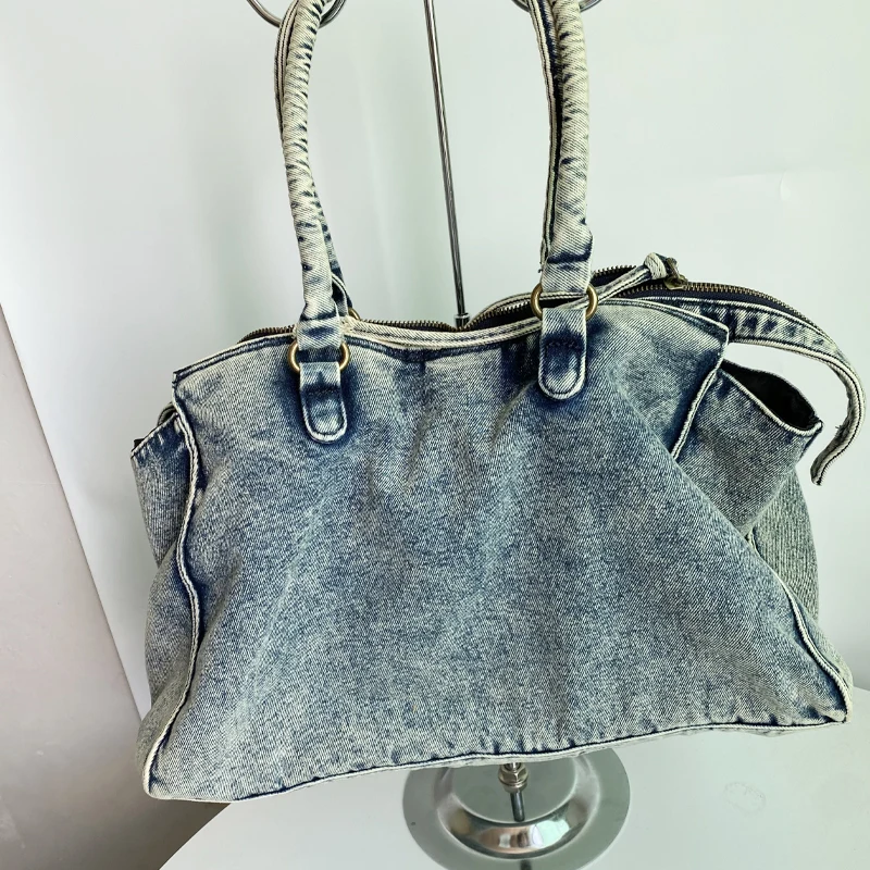 City Bags for Women Luxury Designer Denim Tote Bags 2024 Fashion Trends Shoulder Bags Large Capacity Denim Crossbody Bags