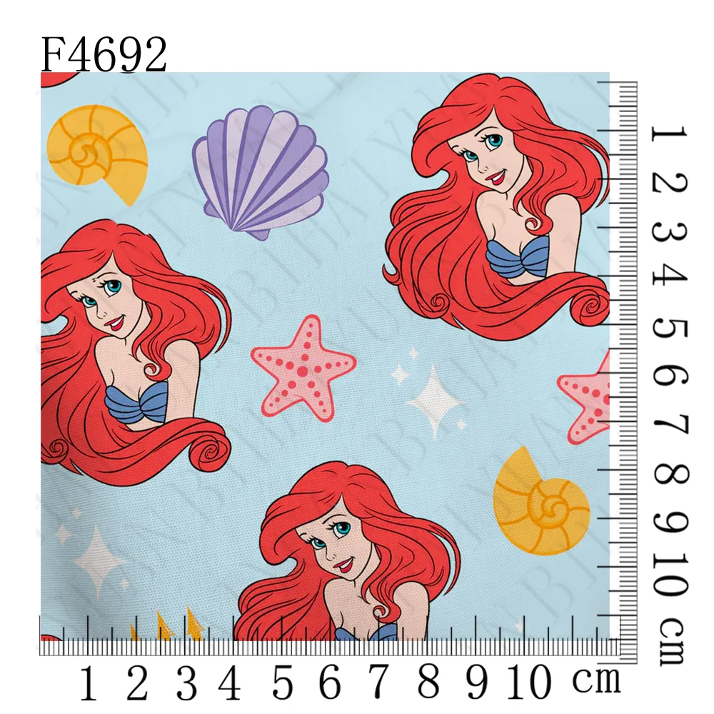 Princess Ariel peripherals Fabric 45*140cm DIY Sewing Patchwork Quilting Baby Dress Printed Fabric polyester cotton