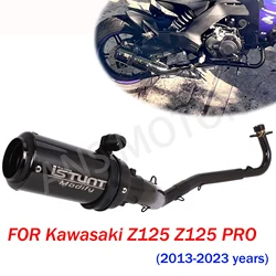 Motorcycle Exhaust System Slip On Exhaust Muffler Tail Pipes For Kawasaki Z125 Z125 PRO 2013-2023 With Removable Baffle Muffler