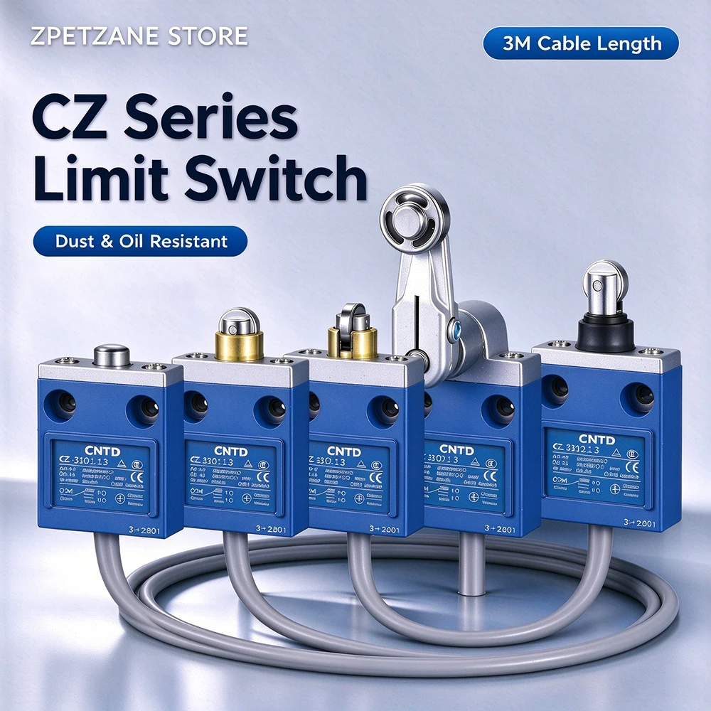 CZ Series IP67 Waterproof Micro Limit Switch 1NO 1NC With 3M Cable CZ-3112 / CZ-3102 / CZ-3101 For CNC And Industrial Automation
