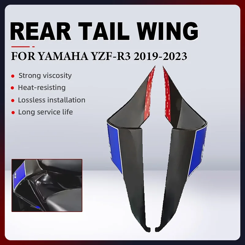 

Motorcycle Rear Tail Wing Side Cowling Panel Spoiler Fairing For Yamaha YZF-R3 YZFR3 YZF R3 2019-2023 Side Wing Air Guide