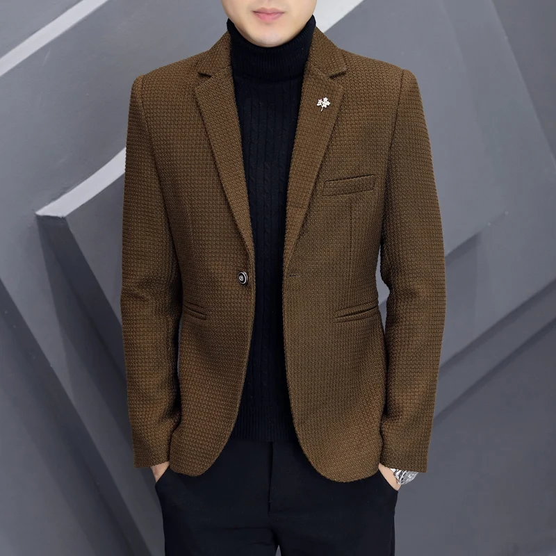 Autumn and Winter Thick Casual Suit Men's Korean Version of The Trend Suit Single West Coat Slim Korean Version of Small Suit