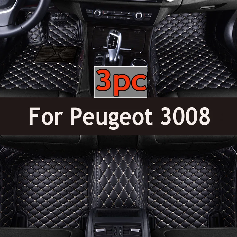 

Custom Auto Luxury Leather Car Floor Mat For Peugeot 3008 2013 2014 2015 2016 2017 Car Mat Full Set Women Waterproof Accessories