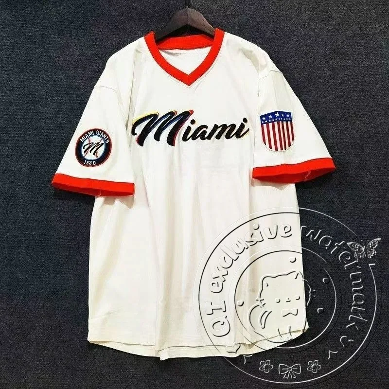 

2025 American Hip-hop Baseball Uniform Loose Short Sleeved Hip-hop Street Dance T-shirt for Couples 3D Printed T-shirt