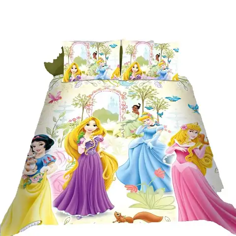 Beautiful Cartoon Princess Bedding Set, Cute Princess 3d Quilt Cover And Pillowcase 75*50 Duvet Cover Set For Home Bedroom Decor