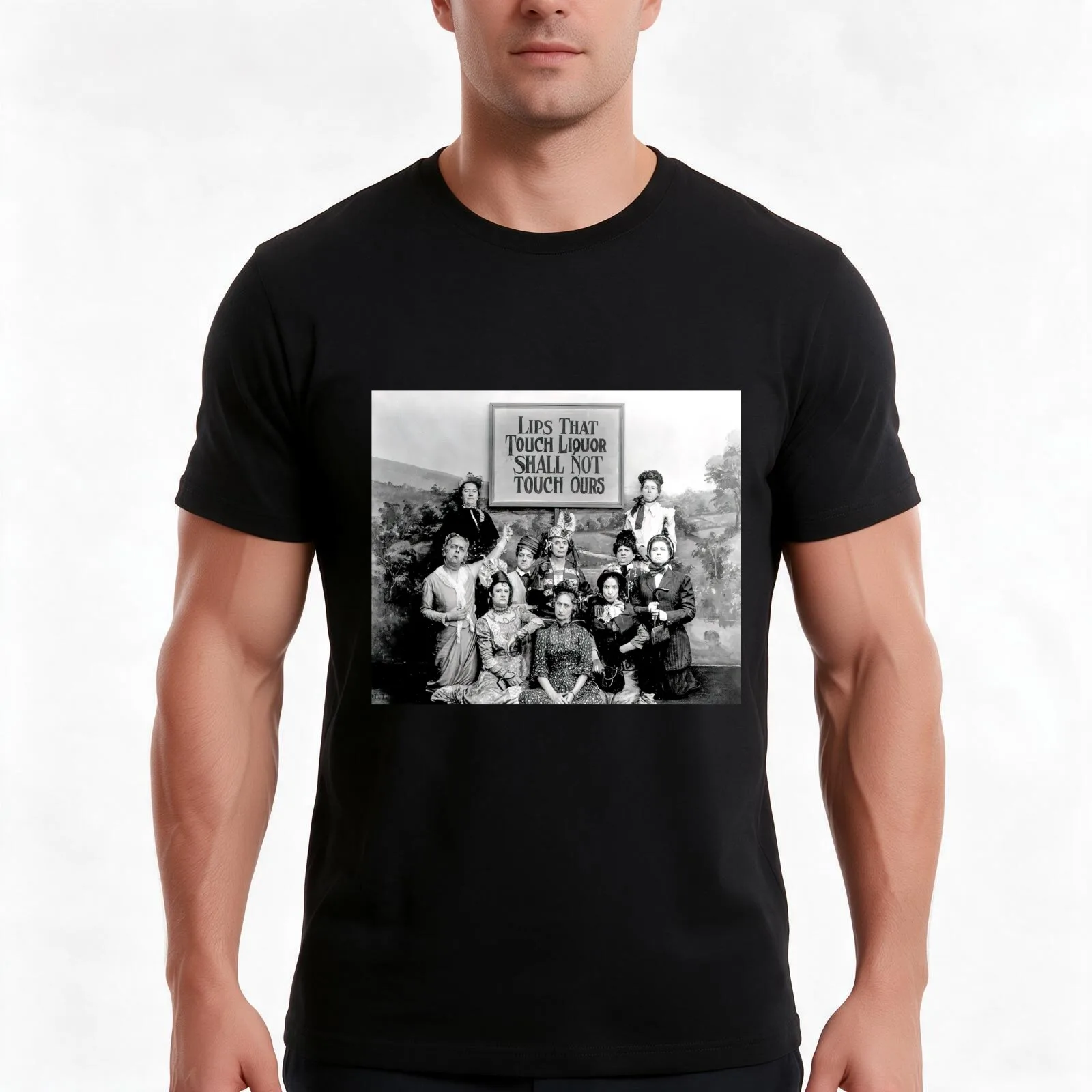 Prohibition Black and White Vintage Bar Decor T-Shirt Summer Casual Cotton Tee Oversized Streetwear Tops Unisex Men Women