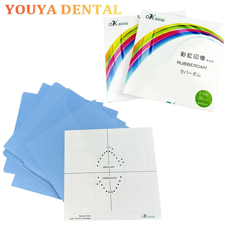 Dental Rubber Dam Plate Natural Latex Rubber Barrier Dam Tooth Whitening Medium Thick Oral Rubber Dam Dental Material