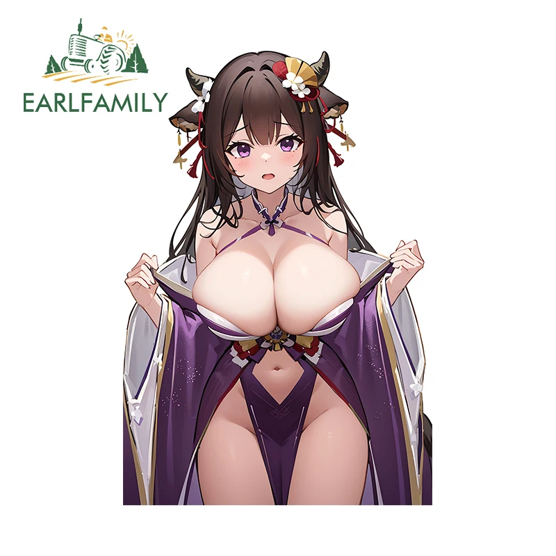 

EARLFAMILY 13cm x 8.8cm for Azur Lane Sexy Car Stickers Fashionable Simple Decals Car Goods Waterproof Personality Decor Cute