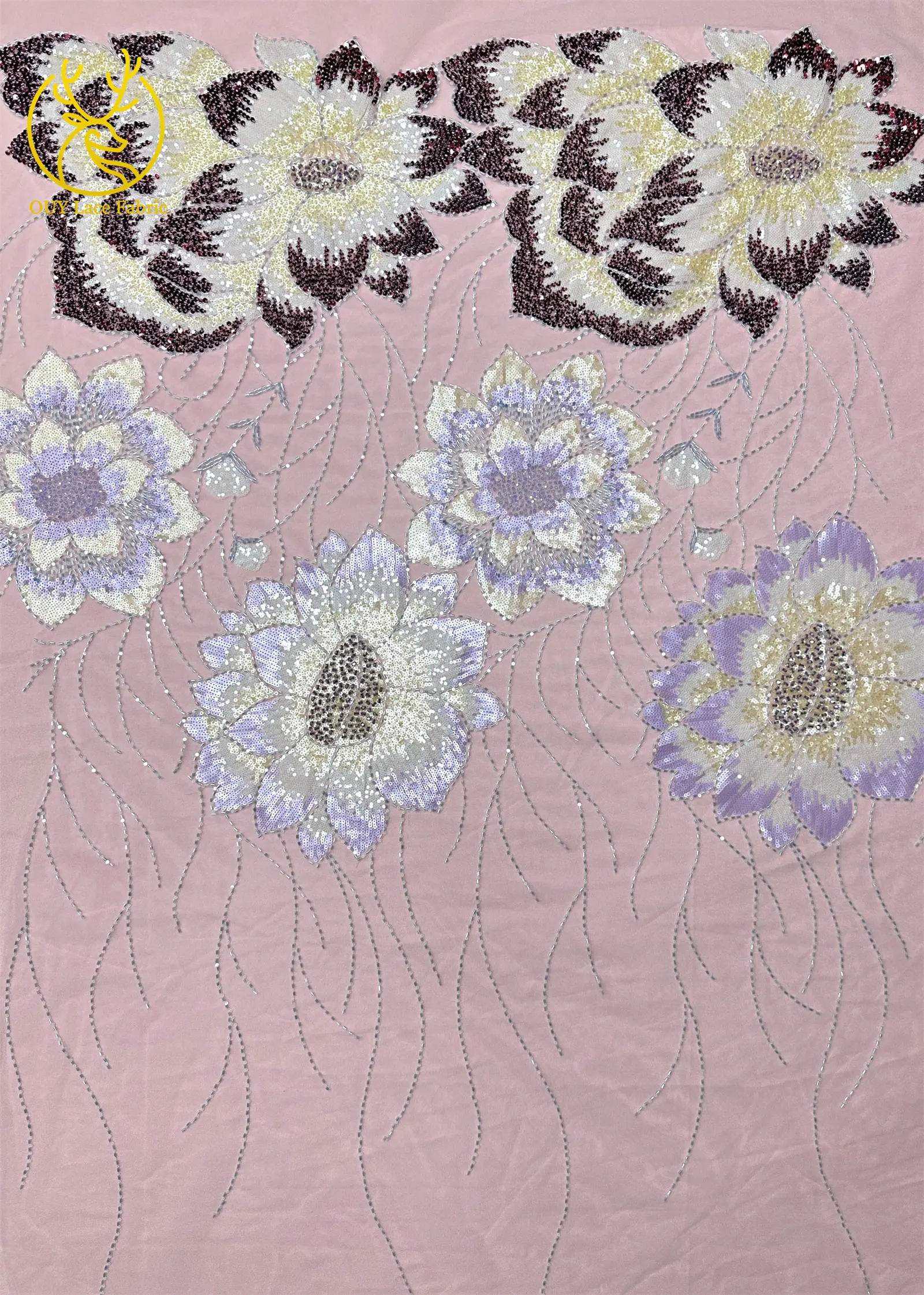 2026 Afrikanischer Bräutigam Bestickter Perlen-Spitzenstoff Modisches Design Französische Pailletten-Spitze Brautkleid Nähmaterial 5 Yards – Detail 18