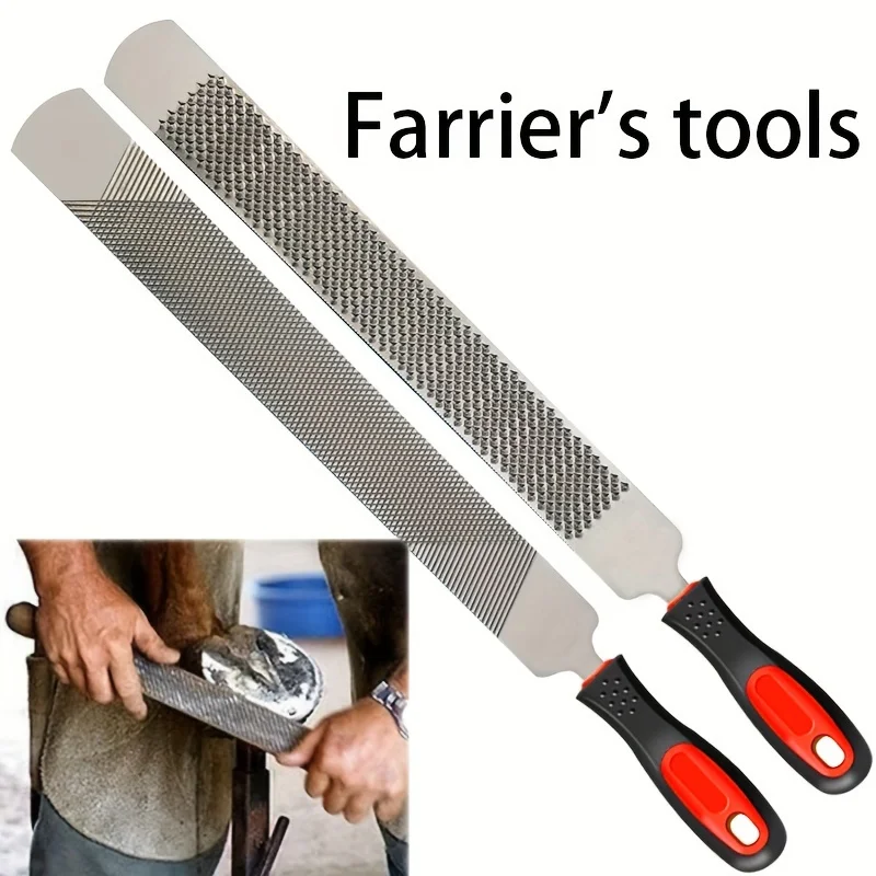 Professional Hoof Rasp Tool |   Steel Farrier File with Ergonomic Handle, Horse Hoof Trimming & Shaping for Stable Care