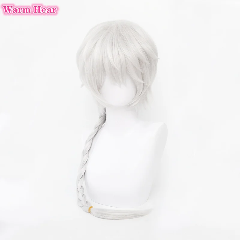 High Quality Synthetic Hair Nikolai Gogol Cosplay Wig Anime Season 4 Long White Braid Heat Resistant Halloween Wigs + A Wig Cap