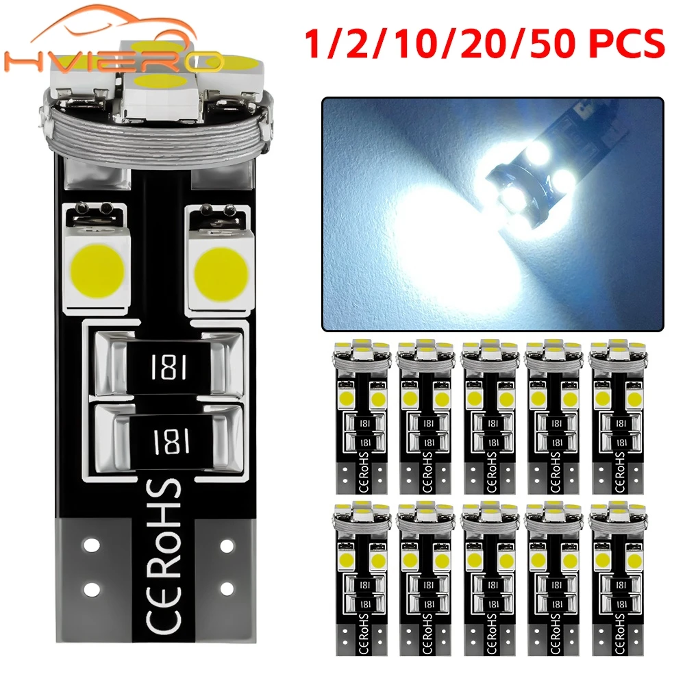 1/2/10/20X T10 Auto Led Interior Bulb White DC 12V 3528 8SMD Backup Trunk Parking Lamp Dashboard Dome Reading Door Light Bright