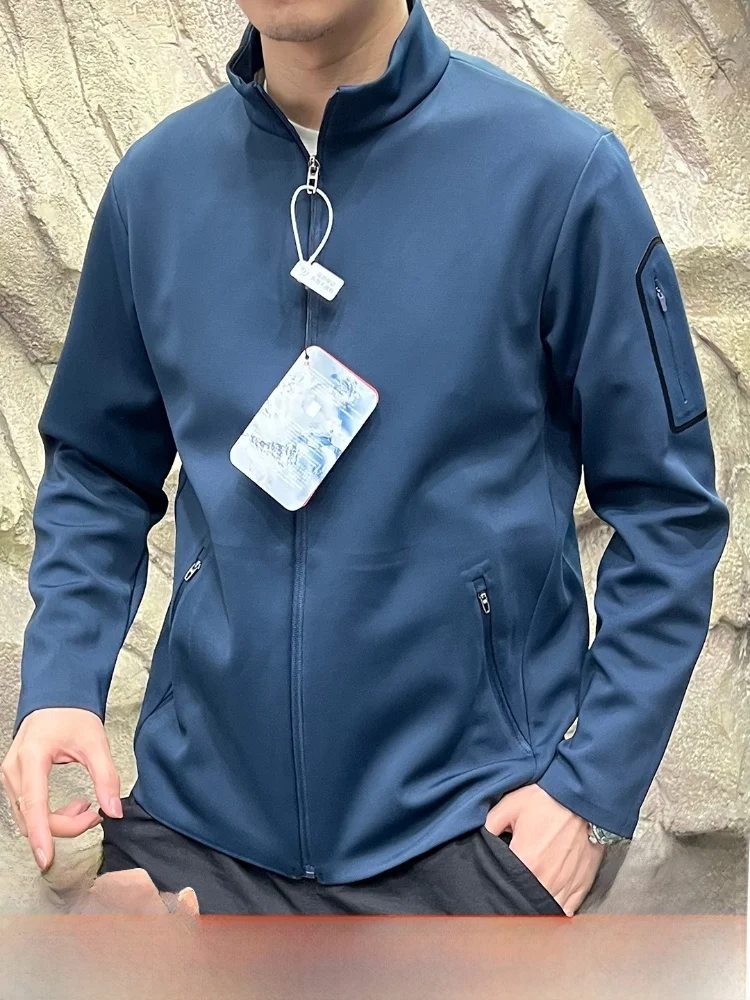 

Высококачественная мужская повседневная спортивная куртка на открытом воздухе с лентой Sl Moisture ng для поездок на работу, легкая полиэфирная застежка-молния, прямая...