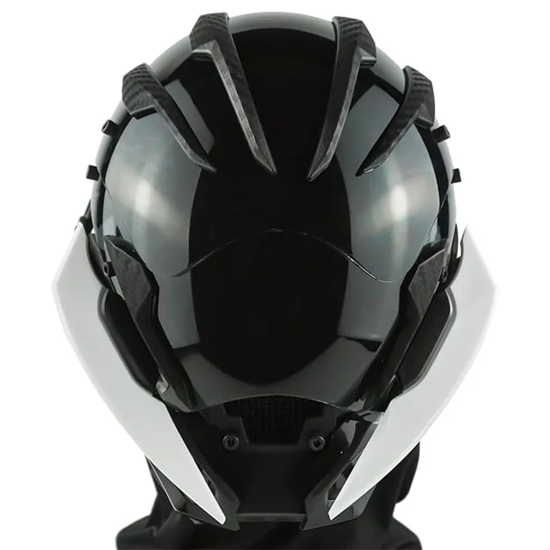 Light Up Rechargeable LED Helmet Futuristic Mechanical Cosplay Mask Unisex For Halloween Bar Party Gift biker face shield