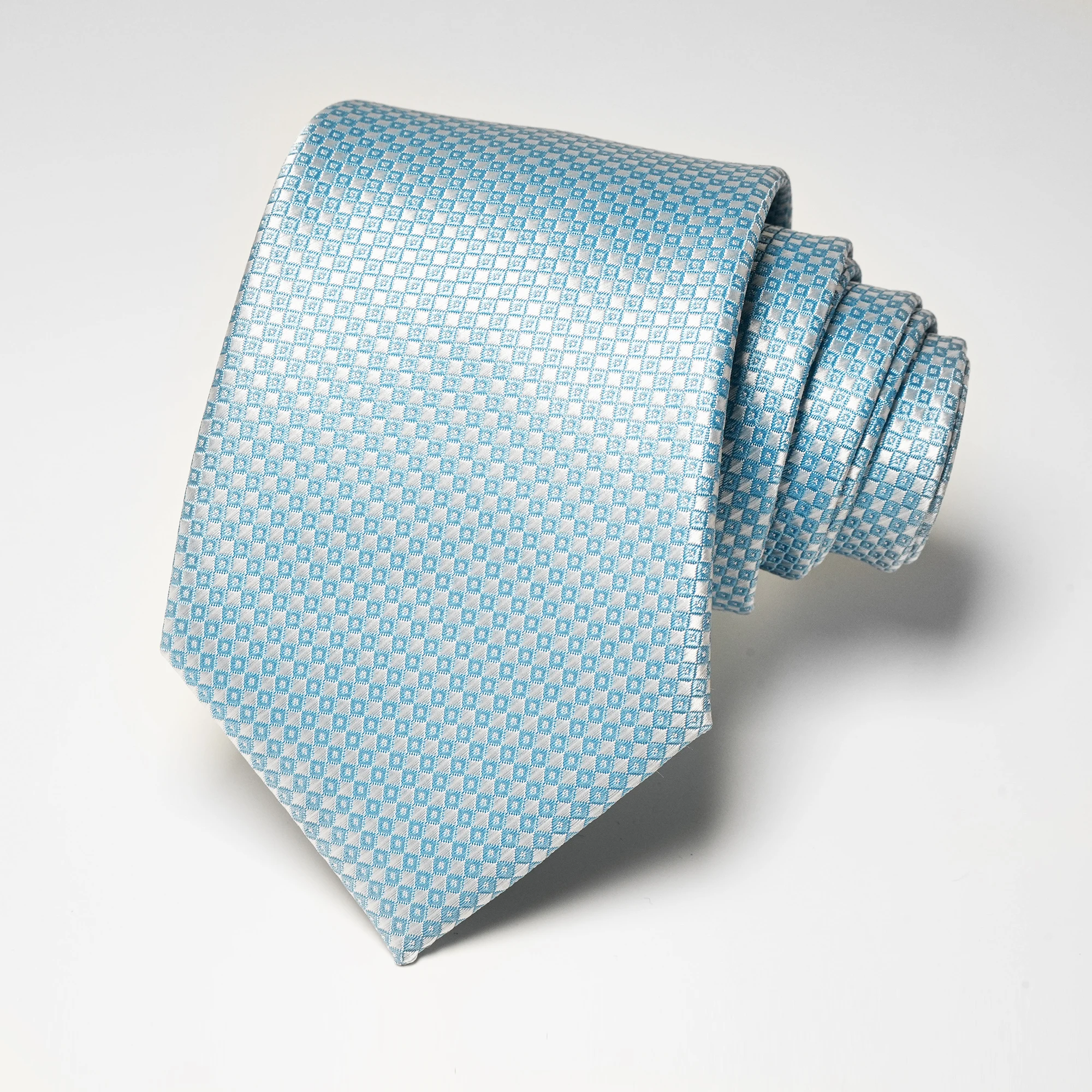 Luxuriöse einfarbige, bestickte Krawatte, 8 cm, hochwertige Seidenmischung, formelle Business-Anzug-Krawatte für Herren. – Detail 9