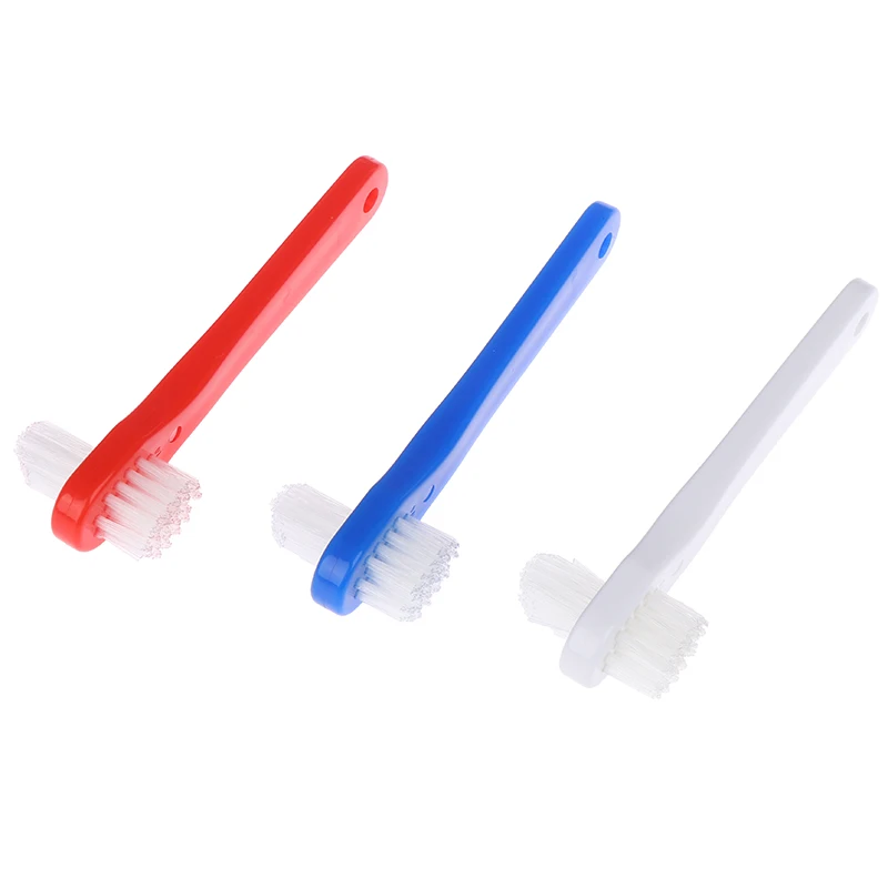 Hot Sale T-shape Denture Dedicated Brush Toothbrush Dual Head False Teeth Brushes Cleaner