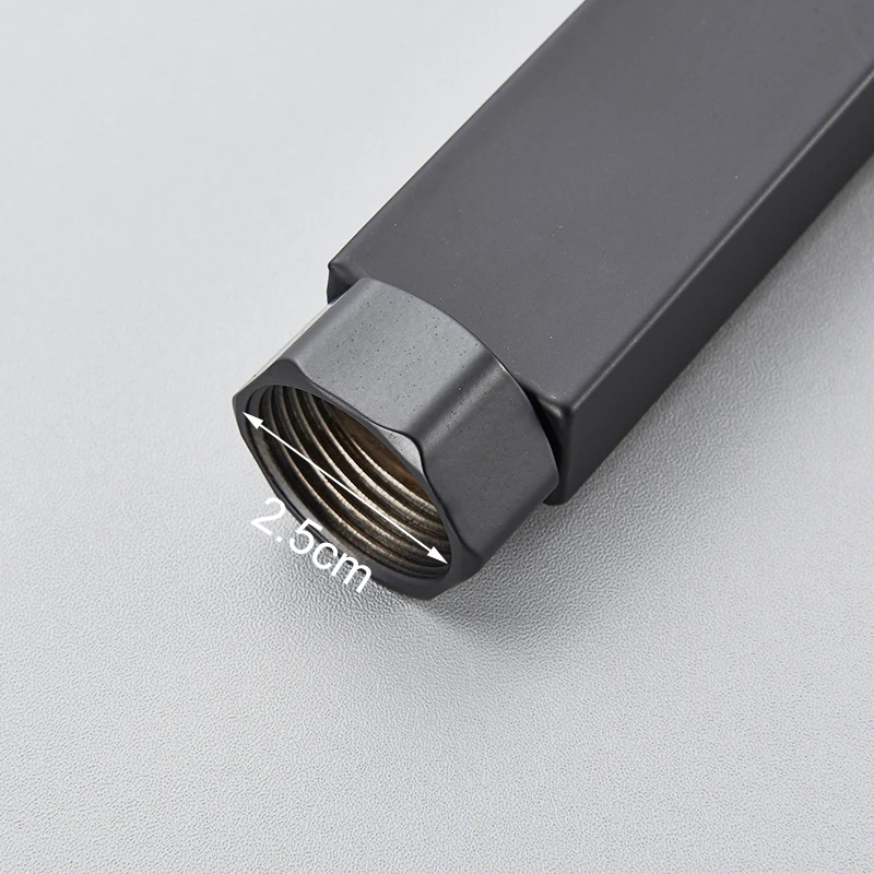 Round/Square 30/40/50CM Extension Tube For Shower Faucet Extra Extend Tube Black White Color Universal Interface Extend Tubes