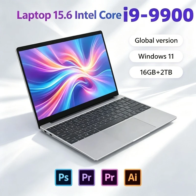 

Ultra Slim Windows 11 Laptop Computer 15.6"32GB RAM 1TB 2TB SSD Intel I9-9900 Notebook Gamer 1920*1080 Office Computer PC