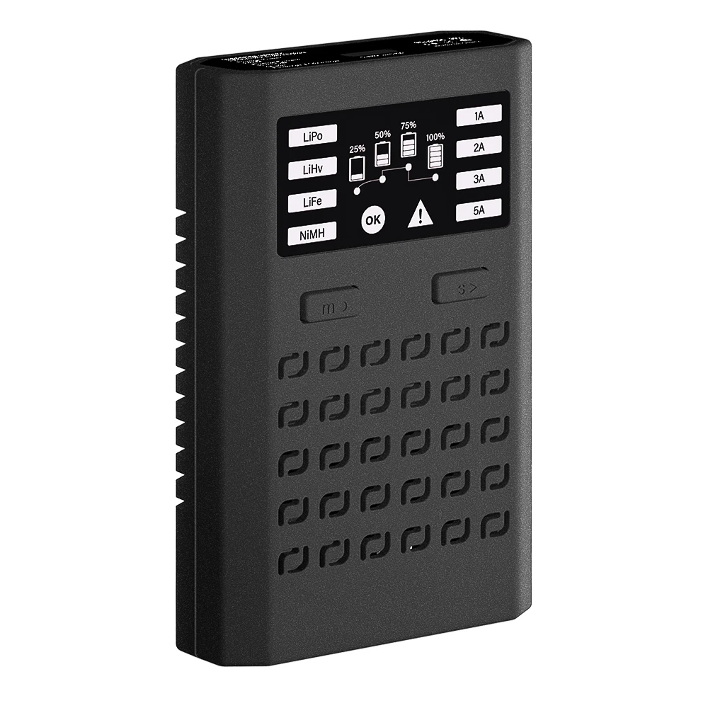 EV-PEAK E5 60W DC 5A High Power Compact Balance Charger Plastic for RC 2-6S LiPo LiFe LiHV NiMH Batteries for Electrical Toys