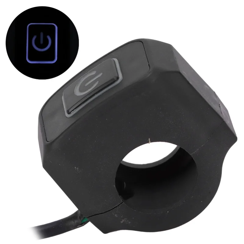22mm Motorcycle Handlebar Switch Control Button Waterproof Universal For HeadlightWhite