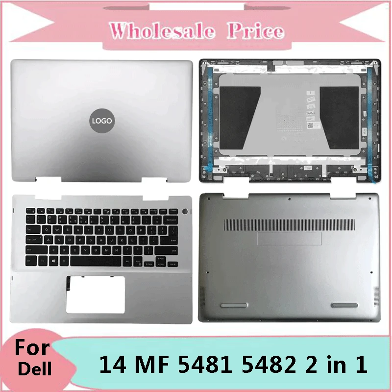 

New For Dell Inspiron 14 MF 5481 5482 2 In 1 Laptop LCD Back Cover Front Bezel Upper Palmrest Bottom Base Case Keyboard Hinges