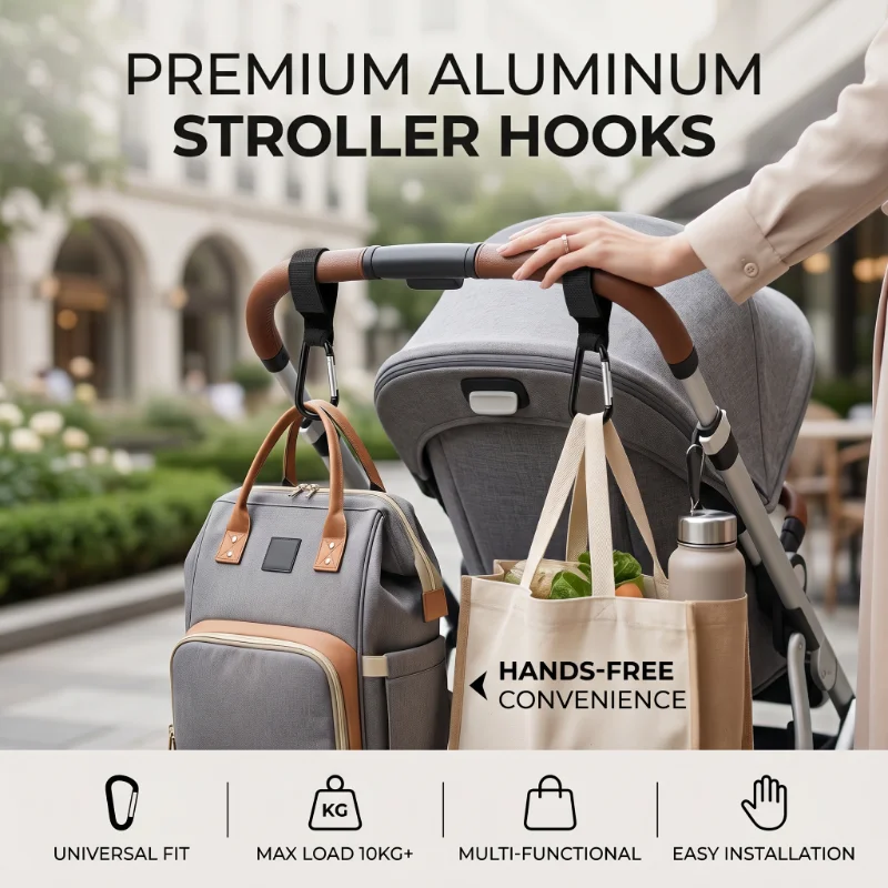 

Baby Bag Stroller Hooks Infant Organizer Bag Hanger Stroller Accessories Large Hook Shopping Prop Mutifunction Pram Hook