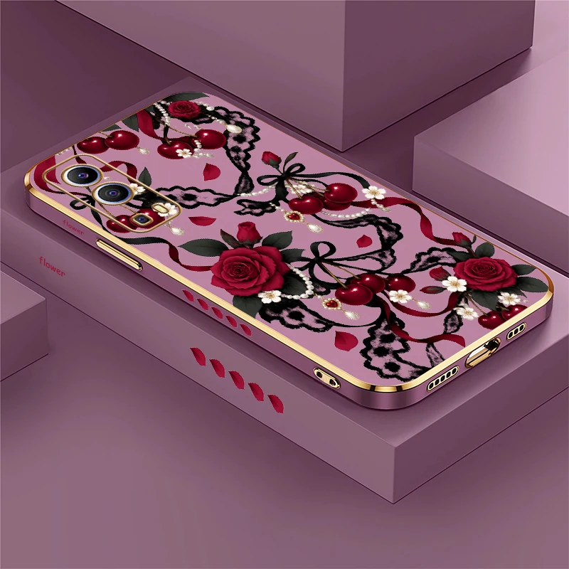 Funda de teléfono con diseño de mariposa y flores para Vivo Y17 Y16 Y15 Y12 Y11 Y11S Y5S Y3 S03 T Y02 S Y01, cubierta de TPU antiarañazos con revestimiento.