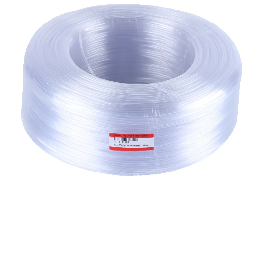 PMMA Plastikowy kabel światłowodowy 450 m / rolka Wysokiej jakości 0,75 mm * 3 szt. Błyszczący przewód punktowy do dekoracji oświetlenia DIY — zdjęcie 2