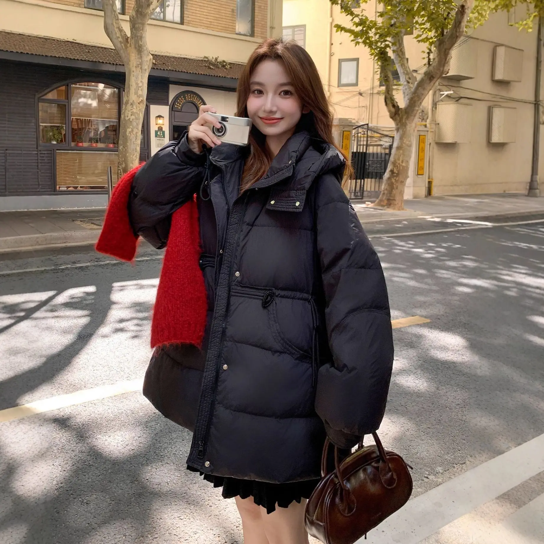 Winter New Women's Down Jacket Commuter Windproof Hoodie Oversized Large Jacket