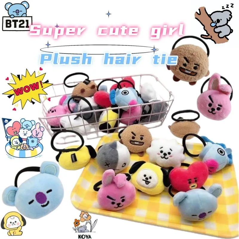 

Мерч BT21KoyaCookyRJShooky: милые куклы для девочек, универсальные и креативные аксессуары для волос, резинки для волос, эластичные резинки для причесок.