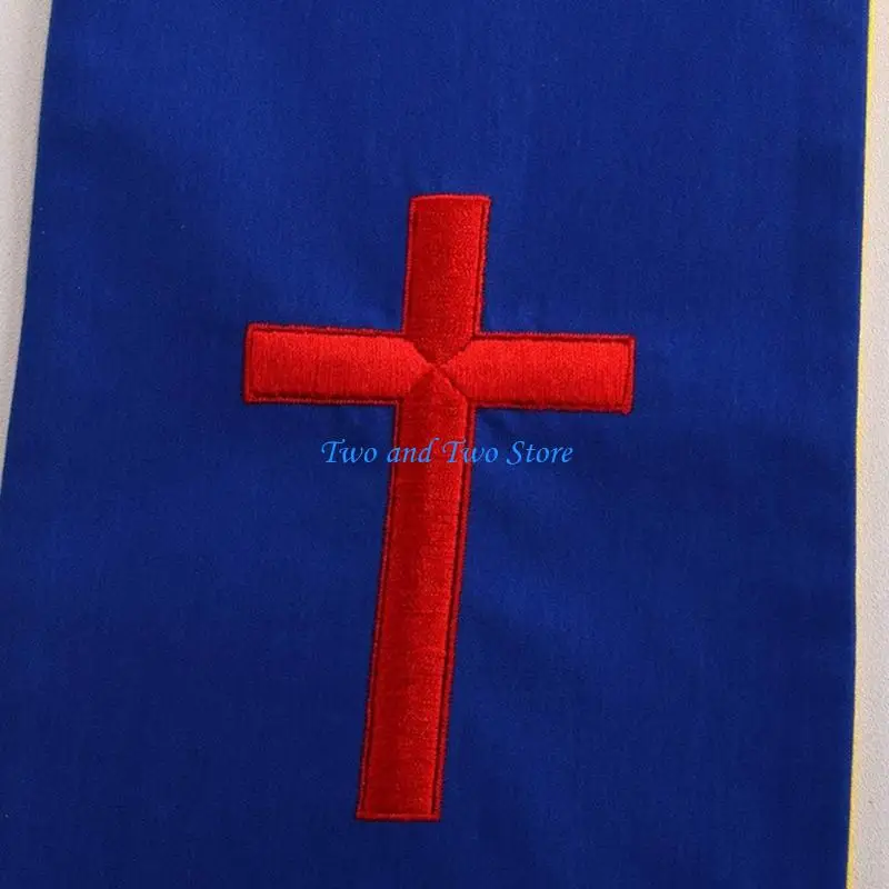 

HX6F Clergy Stole with Decorative Embroidery and Fringed Accent for Sermons Worship