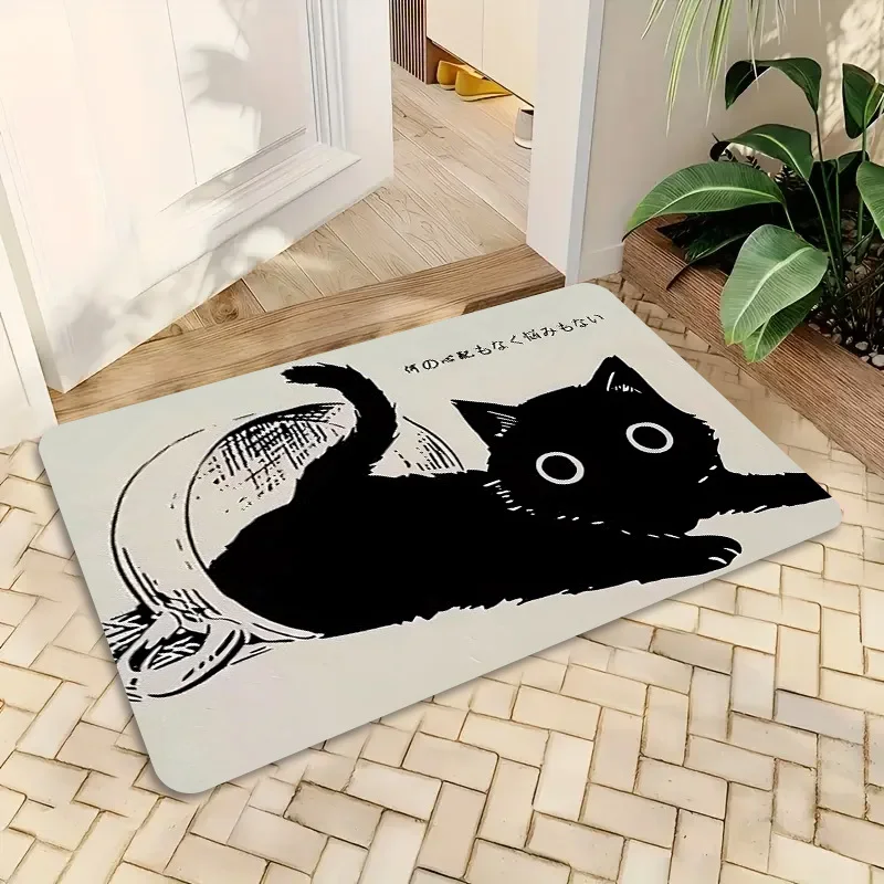 1pcs Shiden Kai Aircraft Marking Doormat Green Background Non Slip Washable Floor Mat Home living room decoration
