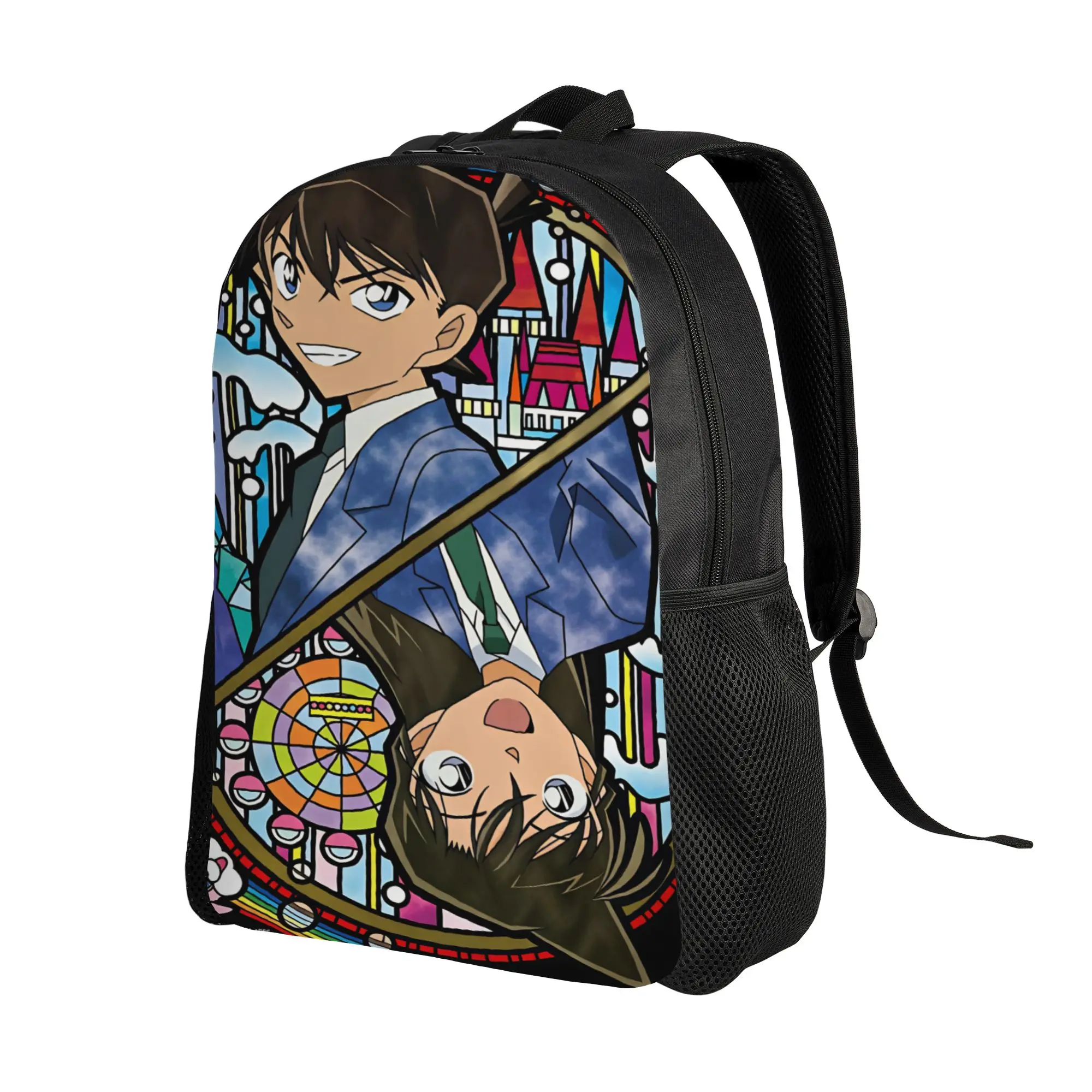 Detectives Conans Backpack  Youth Polyester Cycling Backpacks Print Aesthetic School Bags Rucksack