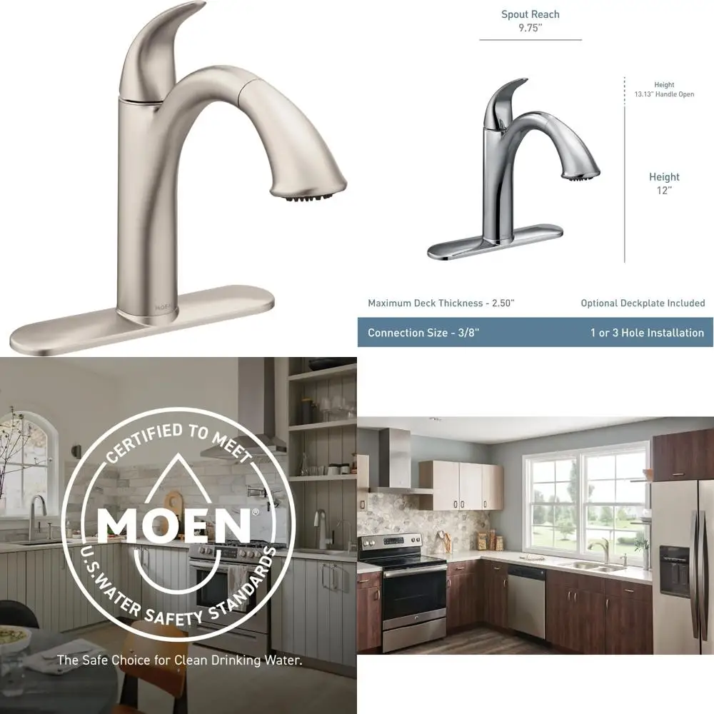 

Moen Camera Spot Resist Stainless Steel Single-Handle Kitchen Faucet with Pull-Out Spray and Power Clean Technology