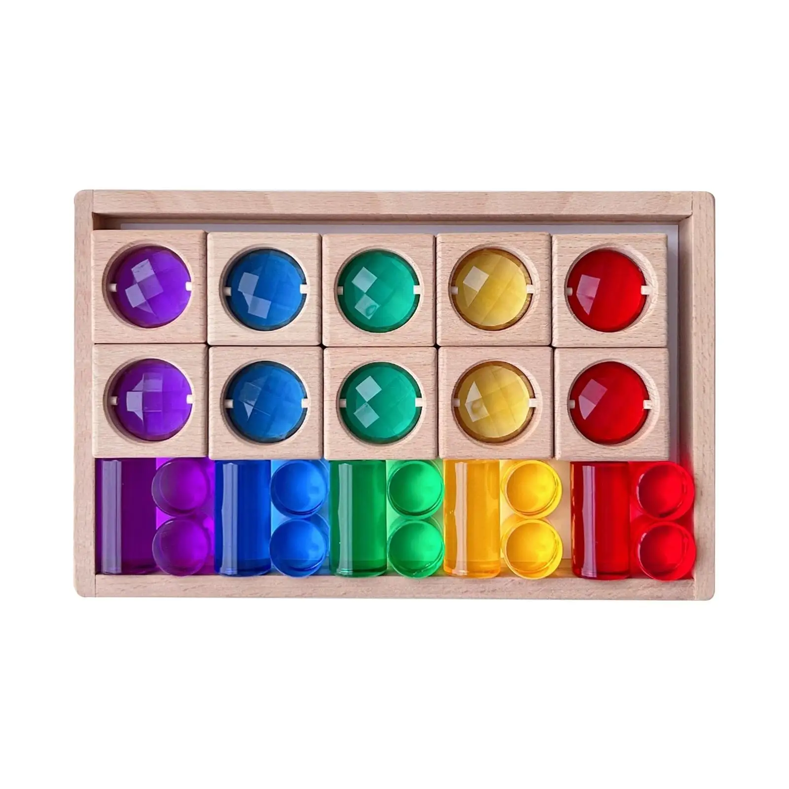 Regenbogen-Bausteine-Set, durchscheinendes sensorisches Spielzeug für Jungen, Mädchen, Kinder