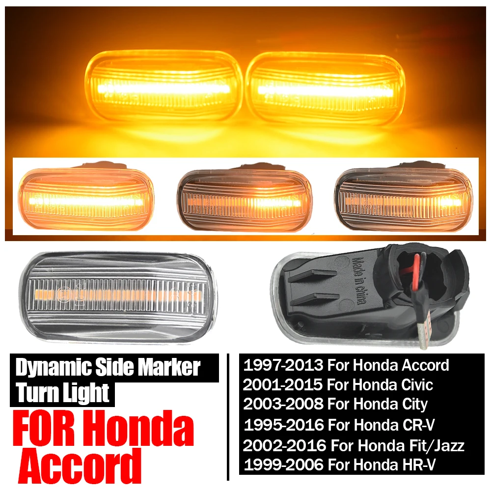 Dynamic Turn Signal Blinker Sequential Side Mirror Flasher For Honda CRV Accord Civic City Fit Jazz Stream HRV S2000 Odyssey