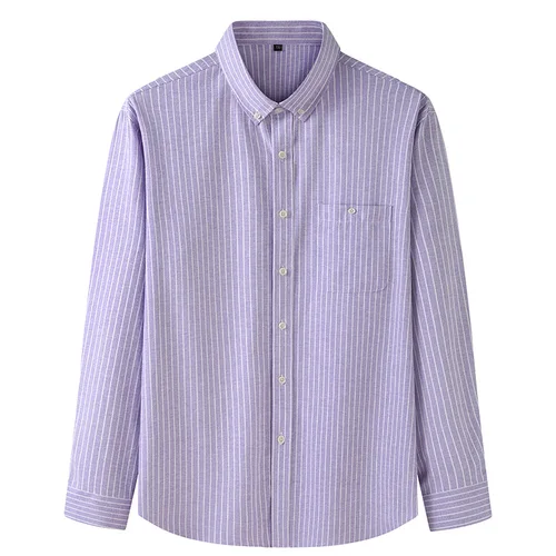 Imagen 2 del producto Camisa de manga larga para hombre, camisa informal de negocios a rayas Oxford, talla grande, 6XL, 7XL, 8XL, 10XL, nuevo estilo de otoño