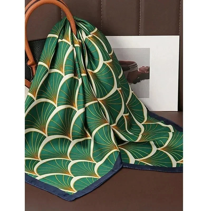 الفاخرة طباعة الحرير الحرير تقليد ساحة وشاح المرأة شال الحجاب منديل الإناث فيونكة شعر عقال موضة التفاف باندانا