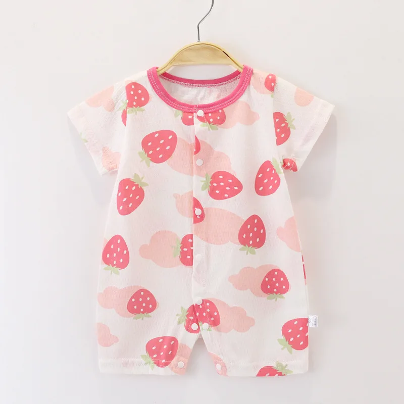 Baby Romper Summer Short Sleeve Outfit Newborn Infant Pajamas Boys Girls Cotton Sleepwear Jumpsuit Home Clothes