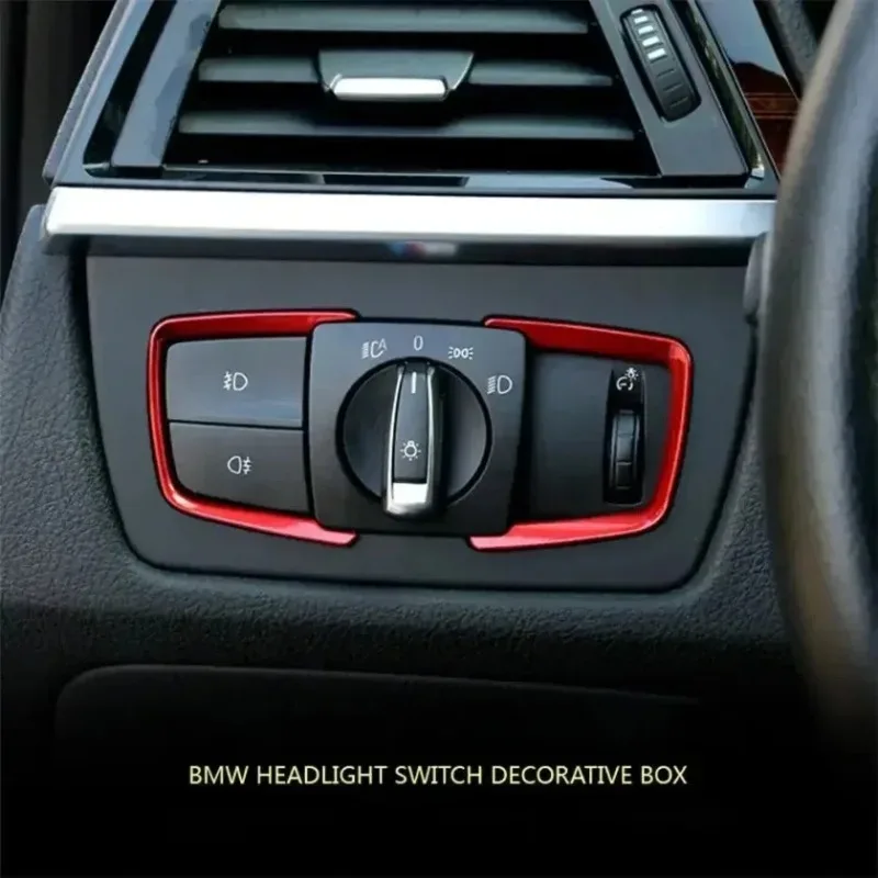 Headlight Switch Cover Trim For BMW 1 2 3 4 Series Interior Accessories Car Styling Red Blue Silver ABS Plastic Left Right Pair
