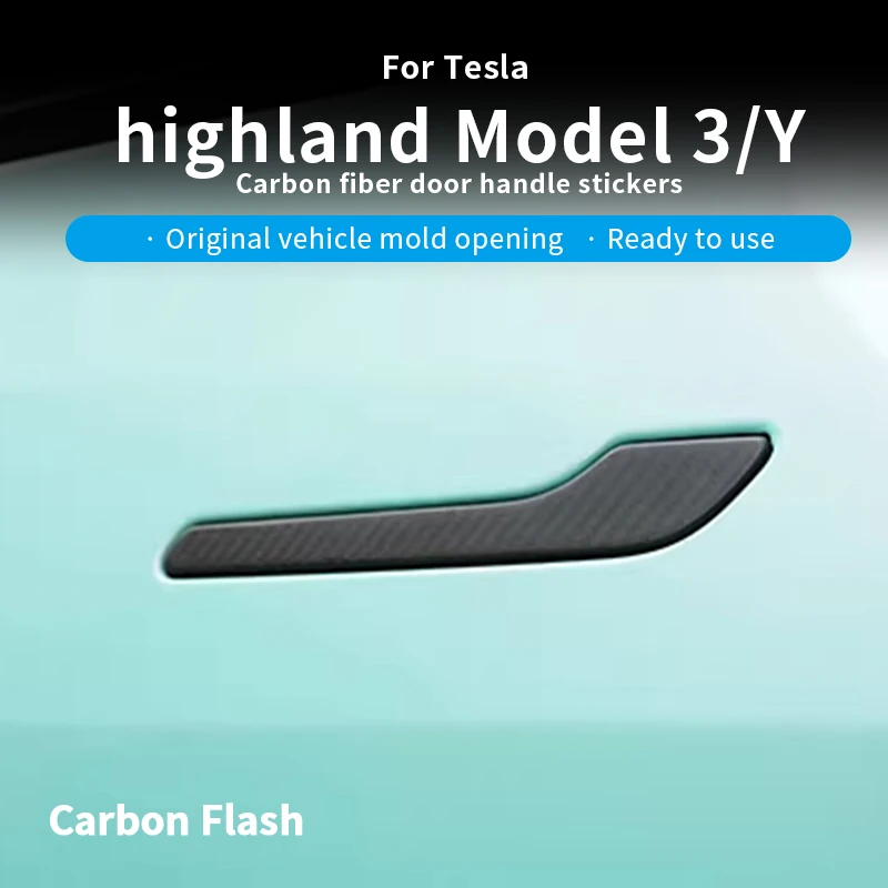 

Suitable for Tesla's refreshed Model 3/Y door handles - True carbon fiber matte finish