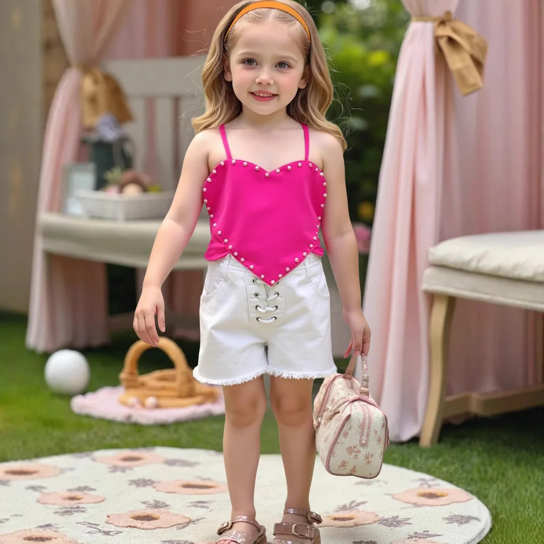 Europe and The United States New Children's Dress Princess Dress Bead Hair Belt Middle Children's Mesh Dress Catwalk