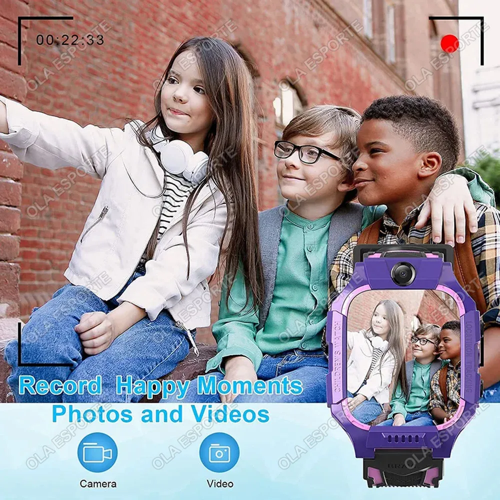 Kid Smart Watch 2024 New Sim Card Smartwatch For Children Sos Call Phone Camera Voice Chat Photo Boy Girl Gift Color Screen C002