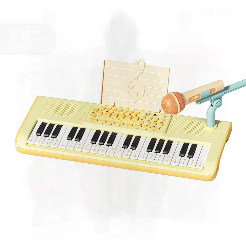 لعبة الجهاز الإلكتروني متعددة الوظائف للأطفال مع ميكروفون، آلة موسيقية للمبتدئين في البيانو، تعليم موسيقى الطفل