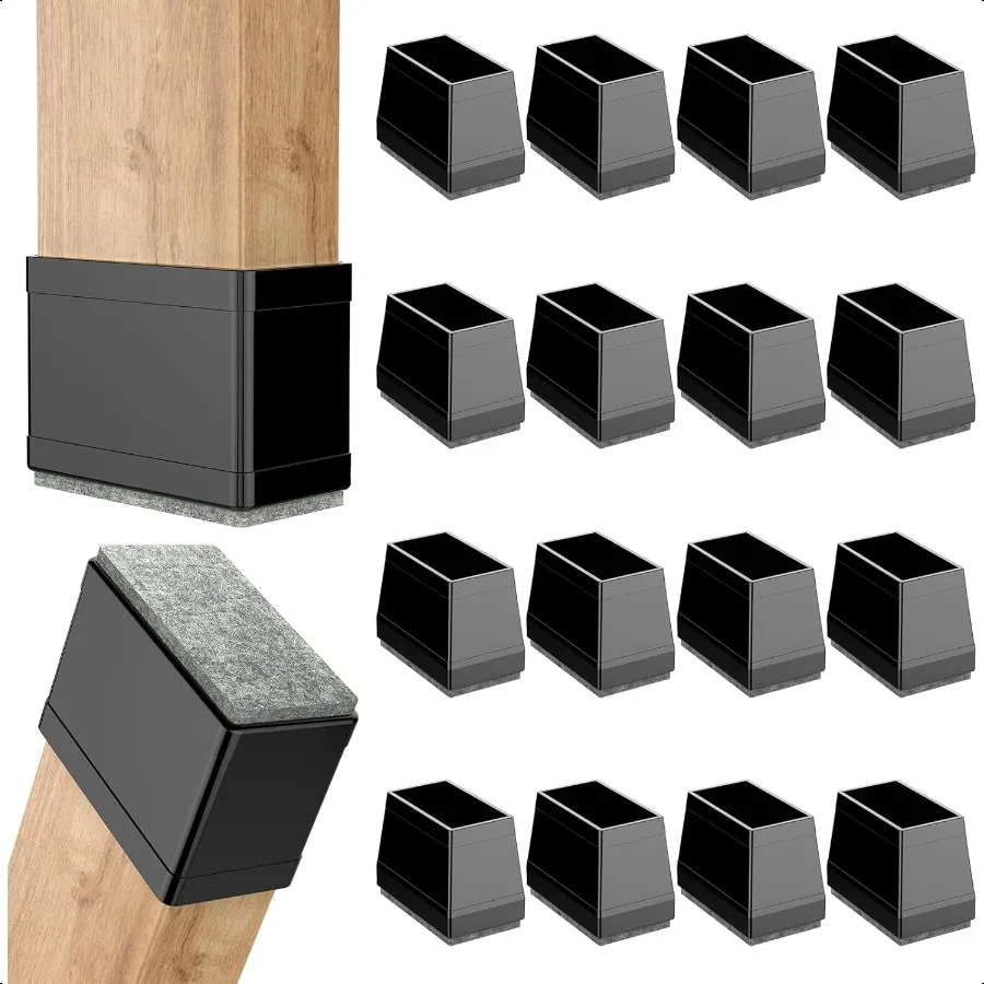 

Rec Chair Leg Protectors for Hardwood Floors16 PCS Silicone Covers to Protect Wood Tile Floors Felt Pads Furniture Leg Caps Red