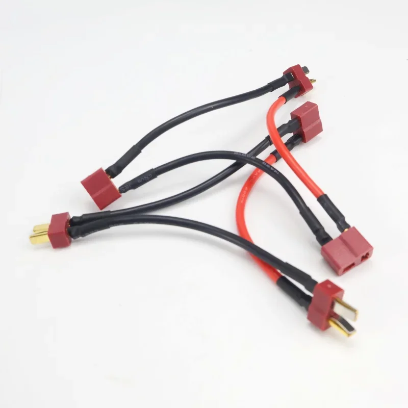 10 pcs Battery Adapter Series Y Shape Rc Helicopter Connection Cable T plug Connector Male to Female 14AWG 10CM wholesale