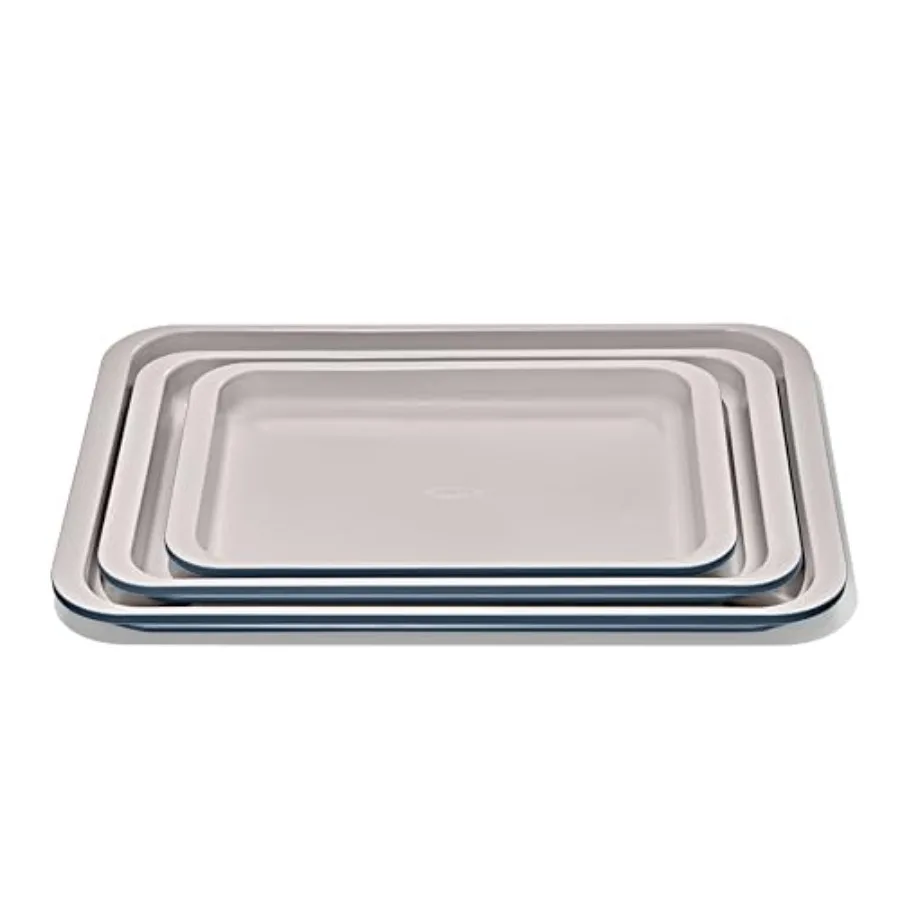

Good Grips Non-Stick Pro Ceramic Coated Metal Bakeware 3-Piece Sheet Pan Set Storm Blue