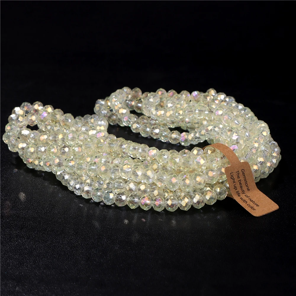 Großhandel 5 Strang/Los facettierte österreich ische Kristall perle Rondelle lose Abstand halter ab Farbe Glasperlen für Schmuck herstellung Zubehör – Detail 14