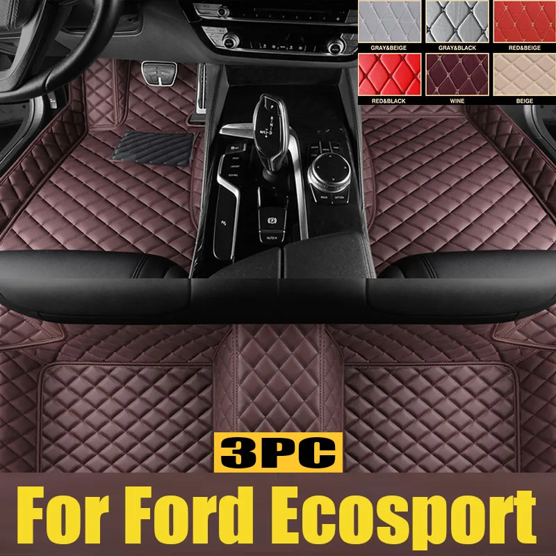 Car Floor Mats For Ford Ecosport 2018 2019 Custom Auto Foot Pads Automobile Carpet Cover Interior trunk mat