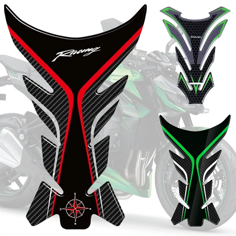 MOTO Carbon Fiber Reflective Motorcycle Fuel Tank Pad Decals Sticker ​For Kawasaki Z900 Z1000 Z650 Z750 NIN400 ZX-4R Waterproof